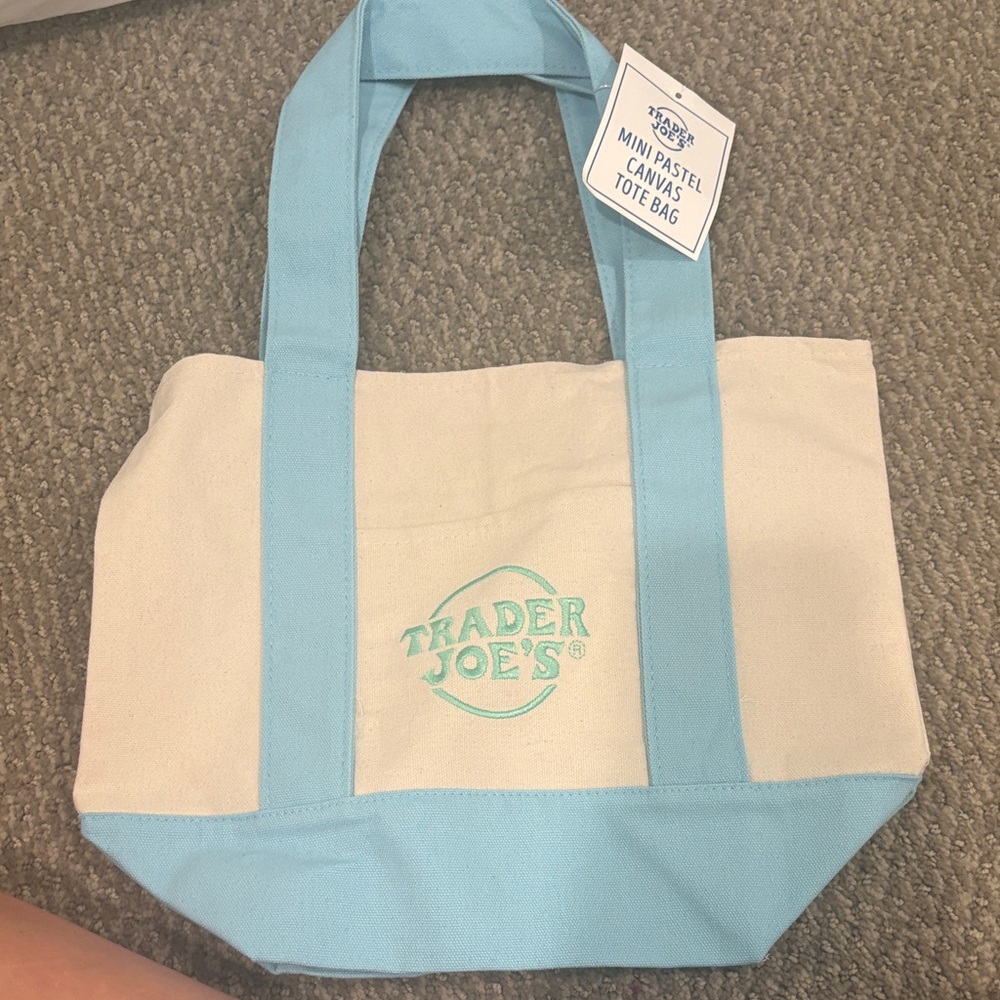 Blue and Cream Trader Joe’s mini Tote Bag